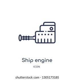 ship engine icon from nautical outline collection. Thin line ship engine icon isolated on white background.