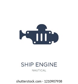 Ship Engine icon. Trendy flat vector Ship Engine icon on white background from Nautical collection, vector illustration can be use for web and mobile, eps10