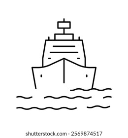 ship entering in port line icon vector. ship entering in port sign. isolated contour symbol black illustration