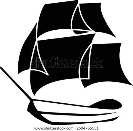 Ship excursion icon simple black