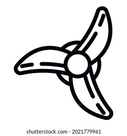 Ship fan icon. Outline Ship fan vector icon for web design isolated on white background