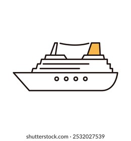 navio, ferry. Ícone do veículo. Ilustração de vetor simples.