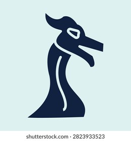 Ship Figurehead trendy blue vector illustration in flat style beautiful background.eps