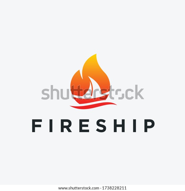 ship fire logo. boat\
logo