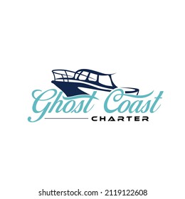 ship fishing logo template