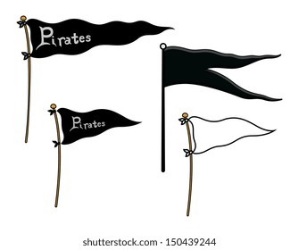 Ship Flags - Pirates and Peace - Cartoon Vector Illustration