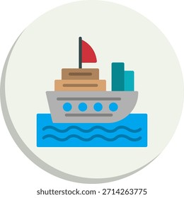 Icono de estilo de círculo plano de envío