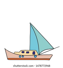 Ship flat color illustration on white