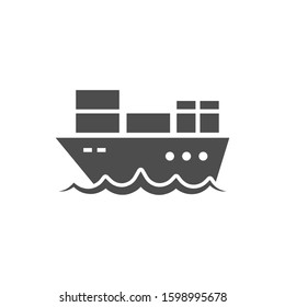 Ship Flat Design Icon Vector