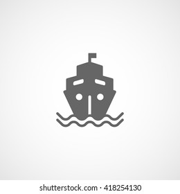 Ship Flat Icon On White Background