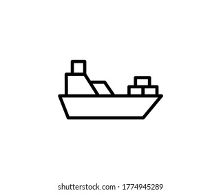 Ship flat icon. Single high quality outline symbol for web design or mobile app.  Ship thin line signs for design logo, visit card, etc. Outline pictogram EPS10