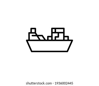 Ship flat icon. Single high quality outline symbol for web design or mobile app.  Ship thin line signs for design logo, visit card, etc. Outline pictogram EPS10