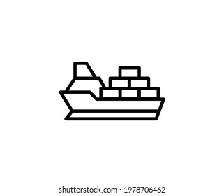 Ship flat icon. Single high quality outline symbol for web design or mobile app.  Ship thin line signs for design logo, visit card, etc. Outline pictogram EPS10