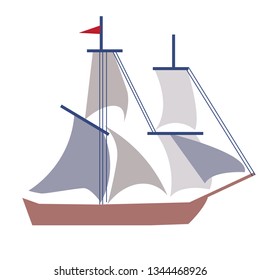 Ship flat illustration on white