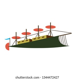 Ship flat illustration on white