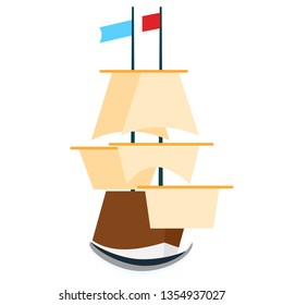 Ship flat illustration on white