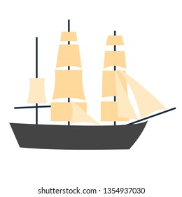 Ship flat illustration on white