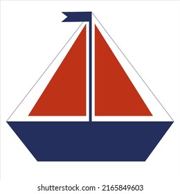 Ship flat illustration on white. Vector illustration