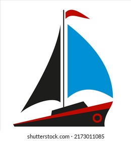 Ship flat illustration on white. Vector illustration