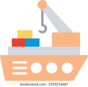Ship Flat Illustration Vector Design