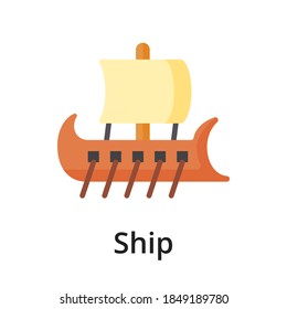 Ship flat vector illustration. Single object. Icon for design on white background