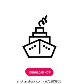 The ship floating straight vector icon 