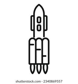 Ship fly icon outline vector. Space rocket. Sky smoke