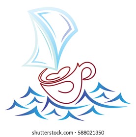 A ship in the form of a Cup of coffee