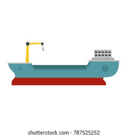 Ship freight icon. Flat illustration of ship freight vector icon isolated on white background
