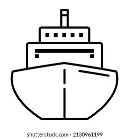 ship front look line art icon vector template