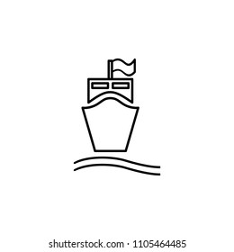 ship in front outline icon. Element of logistic icon for mobile concept and web apps. Thin line ship in front outline icon can be used for web and mobile on white background