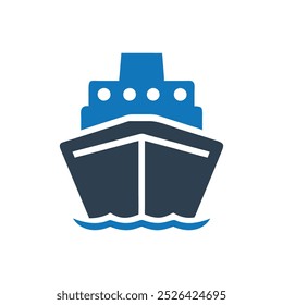Ship Front View Icon, Ship icon, Cargo ship icon
