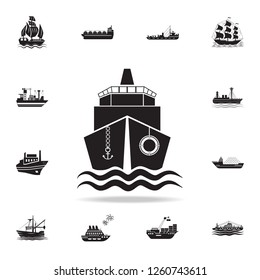 ship front view icon. Detailed set of ship icons. Premium graphic design. One of the collection icons for websites, web design, mobile app