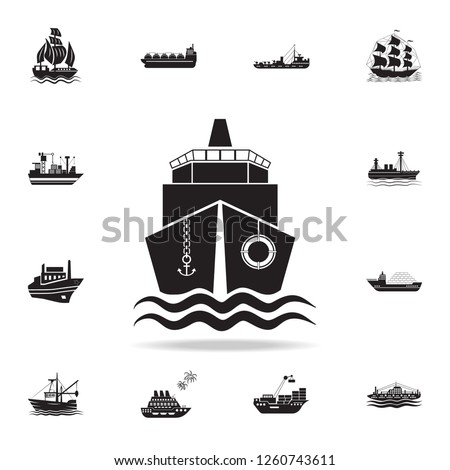 ship front view icon. Detailed set of ship icons. Premium graphic design. One of the collection icons for websites, web design, mobile app