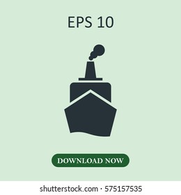 Ship front view icon vector