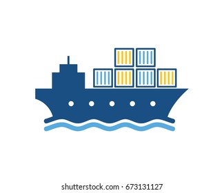 Ship Global Logistic Icon Logo Design Element