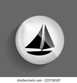 Ship Glossy Icon Vector Illustration EPS10