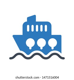 ship glyph colour vector icon