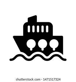 ship glyph flat vector icon