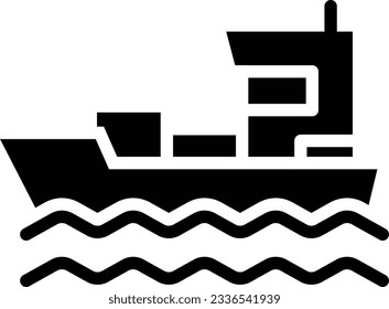 Ship Glyph Icon - Single Icon, Vector