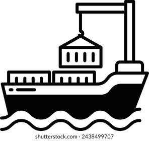 Glifo de envío e ilustración vectorial de línea