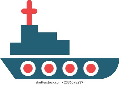 Ship Glyph Two Color Icon For Personal And Commercial Use.
