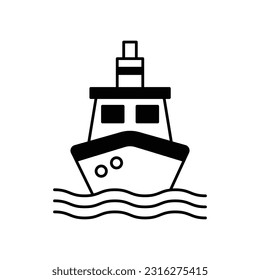 Ship Glyph Vector Icon that can easily edit or modify

