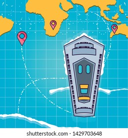 Ship and gps icon design