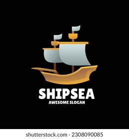 ship gradient logo design abstract illustration