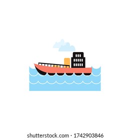 Ship graphic design template vector isolated