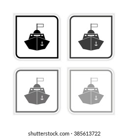 Ship -  grayscale vector icon