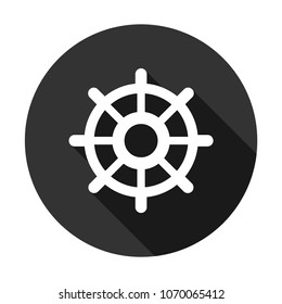 ship hand wheel vector icon sign