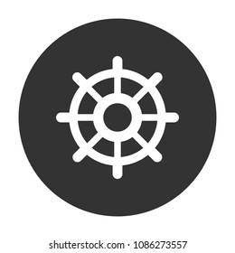ship hand wheel vector icon sign