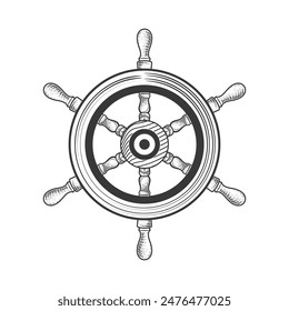 
ship handle wheel vintage vector design